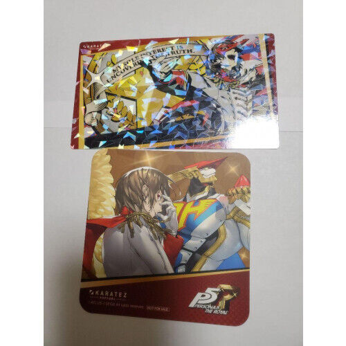 Persona 5 The Royal Karaoke Iron Man Goro Akechi Coaster Hologram Card