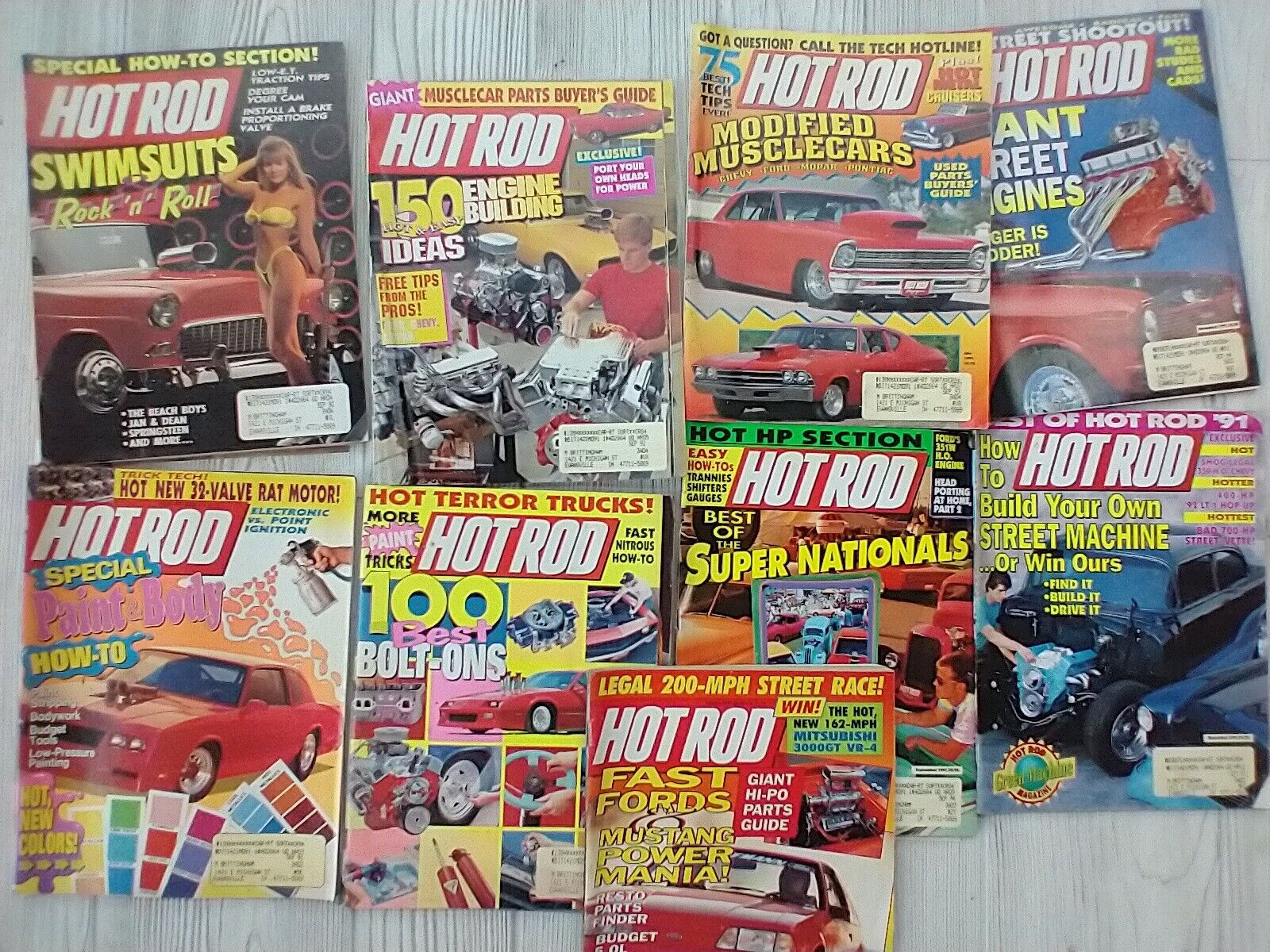 Hot Rod Magazine lot of 9 from 1991 
