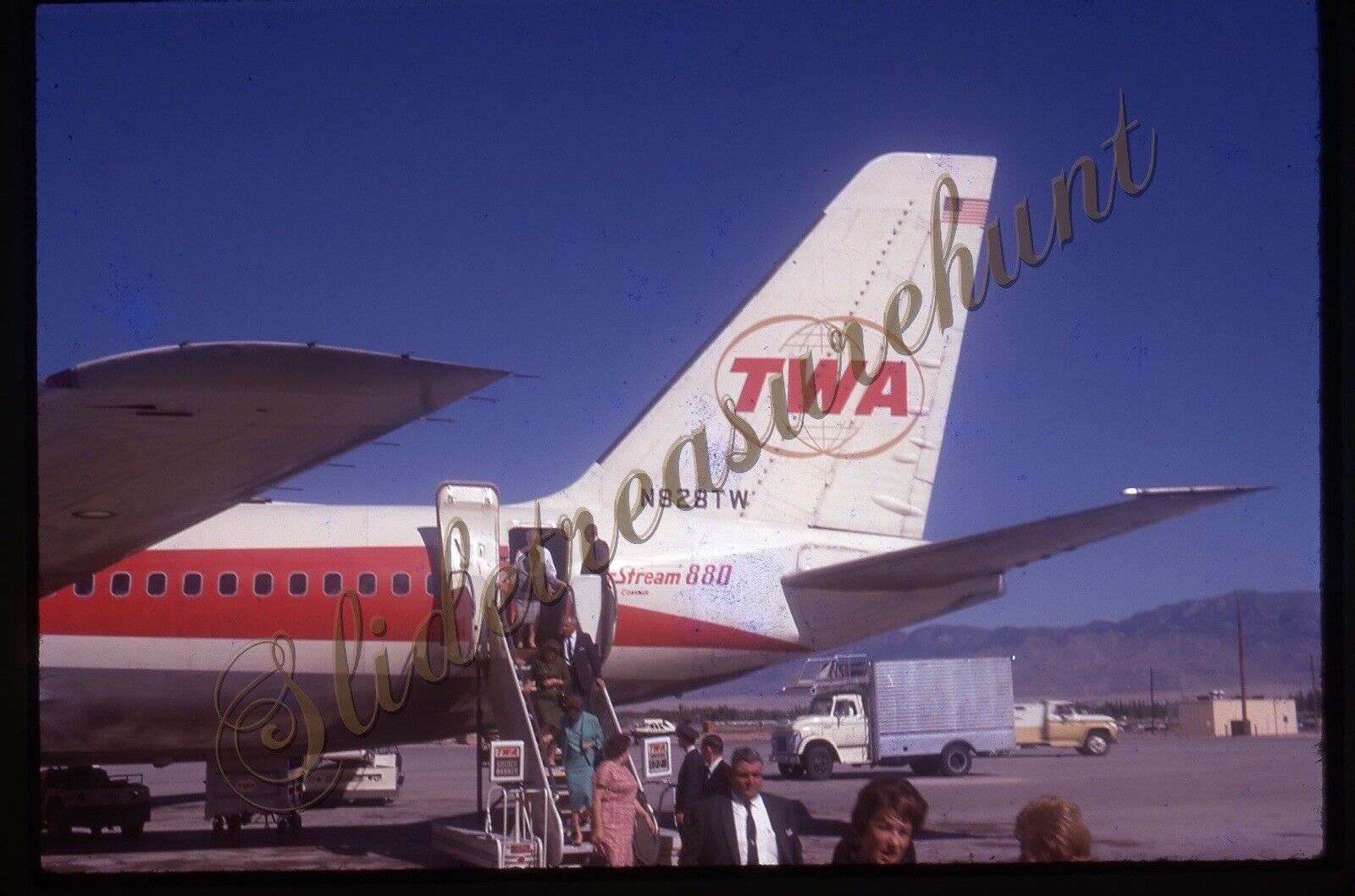 TWA Airline Aircraft Convair Las Vegas N828TW 35mm Slide 1960s 1966
