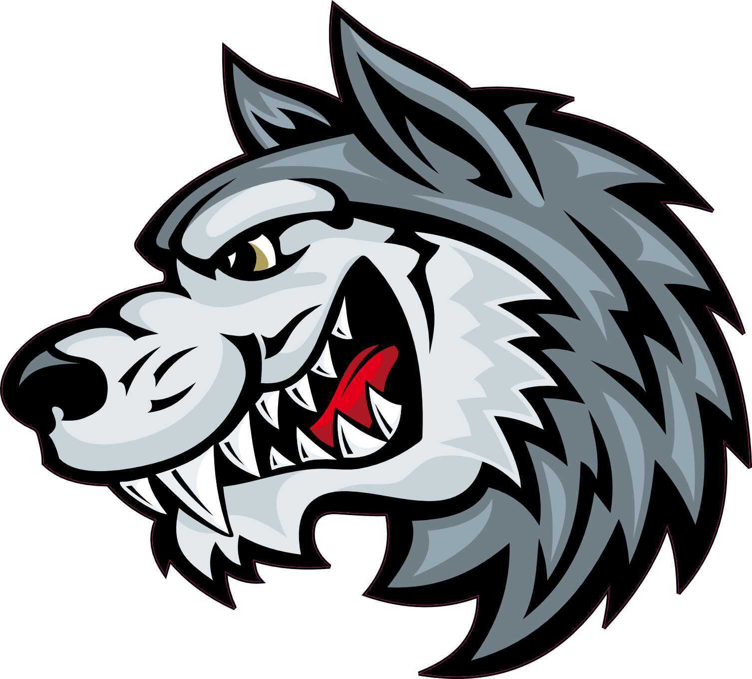 StickerTalk Left-Facing Wolf Mascot Sticker, 5 inches x 4.5 inches