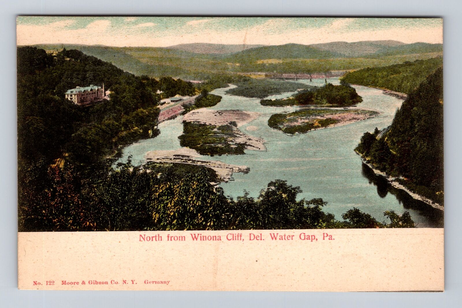 Del Water Gap PA-Pennsylvania, North From Winona Cliff, Vintage Postcard