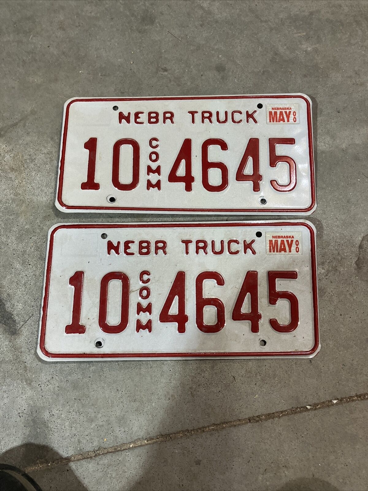 2000 Nebraska License Plate Plates Pair Platte county space 10 COMM4645￼
