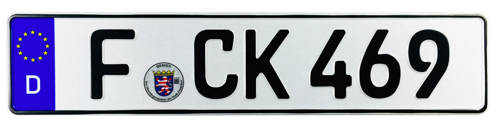 German License Plate - Frankfurt Germany