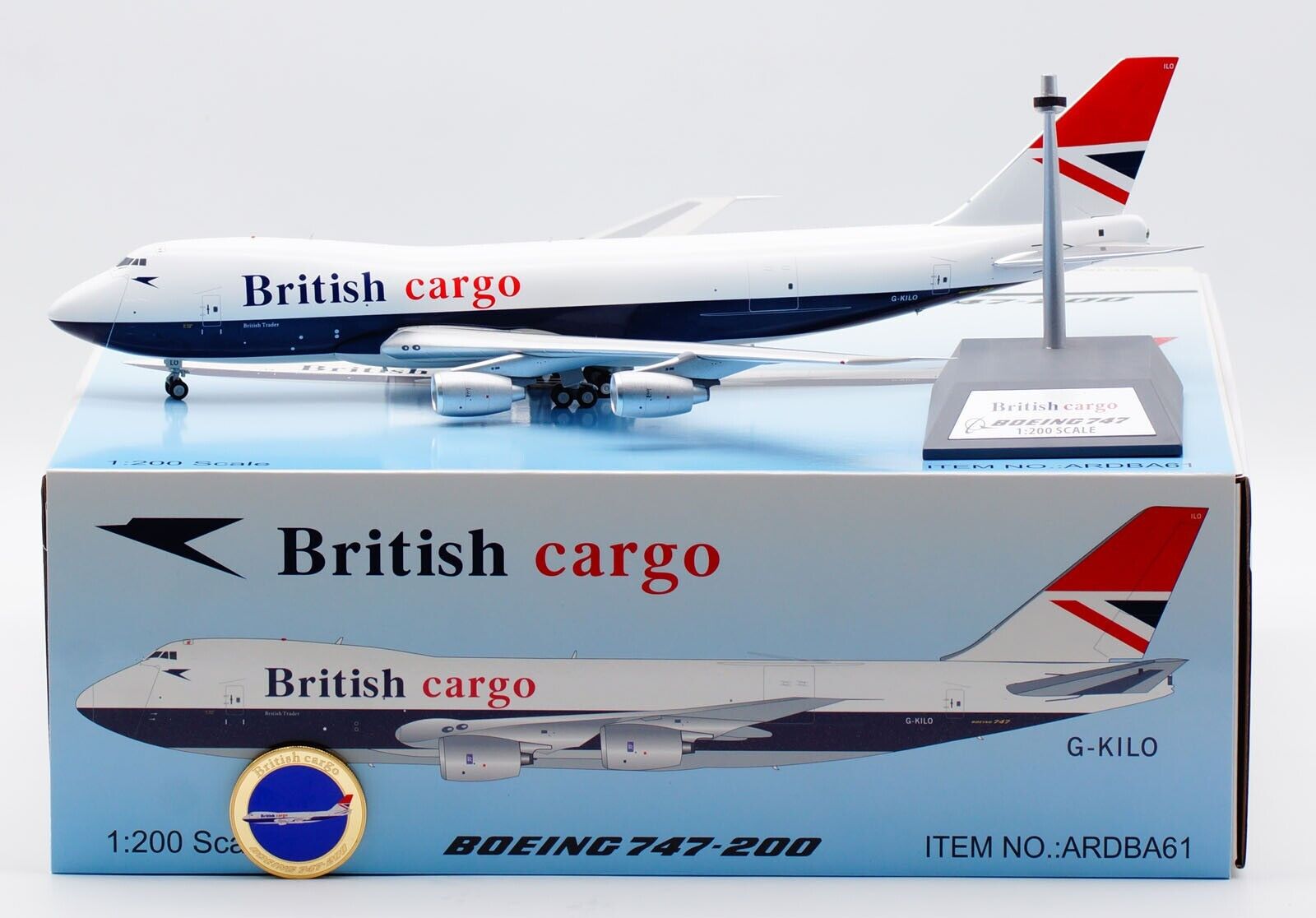 ARD 1:200 British Airways Boeing B747-200F Diecast Aircraft Jet Model G-KILO