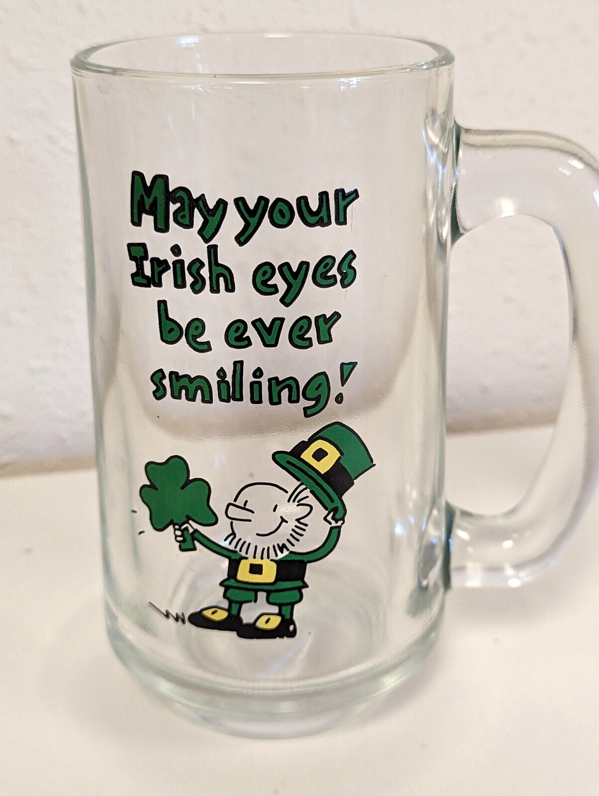 Vintage Beer Mug May your Irish Eyes be Smiling Ireland 16oz 6in Tall Leprechaun