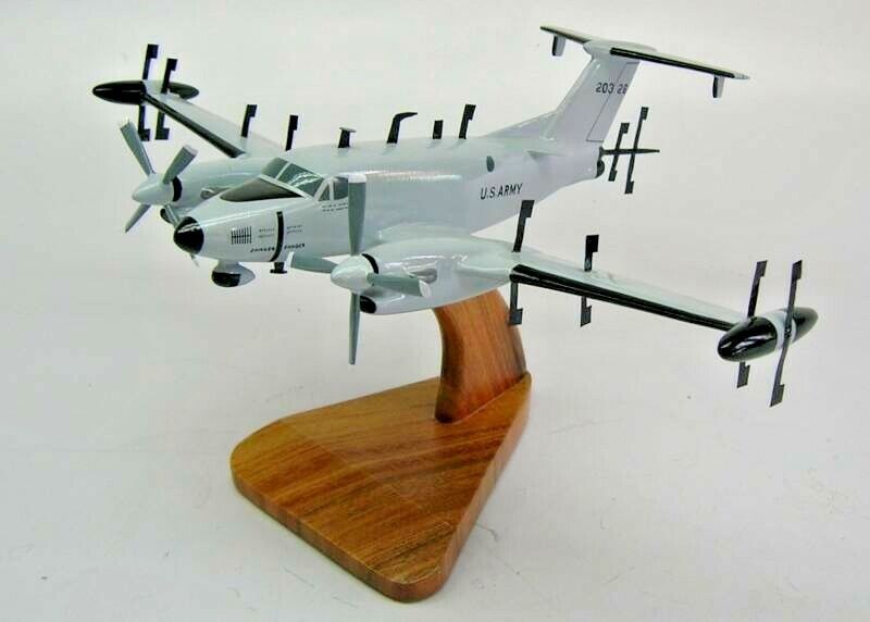 RC-12N Army Guardrail Airplane Desktop Replica Wood Model Regular 