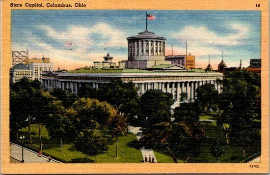 Vtg 1945 State Capital Building in Ohio OH Postcard 
