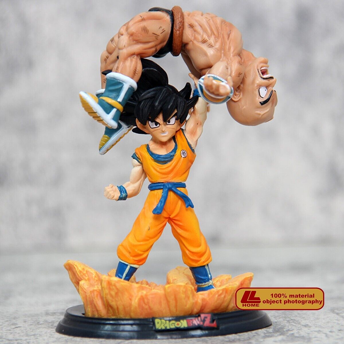 Anime Dragon Ball Z Super Saiyan little Goku VS Nappa Raise Up Figure Statue Toy