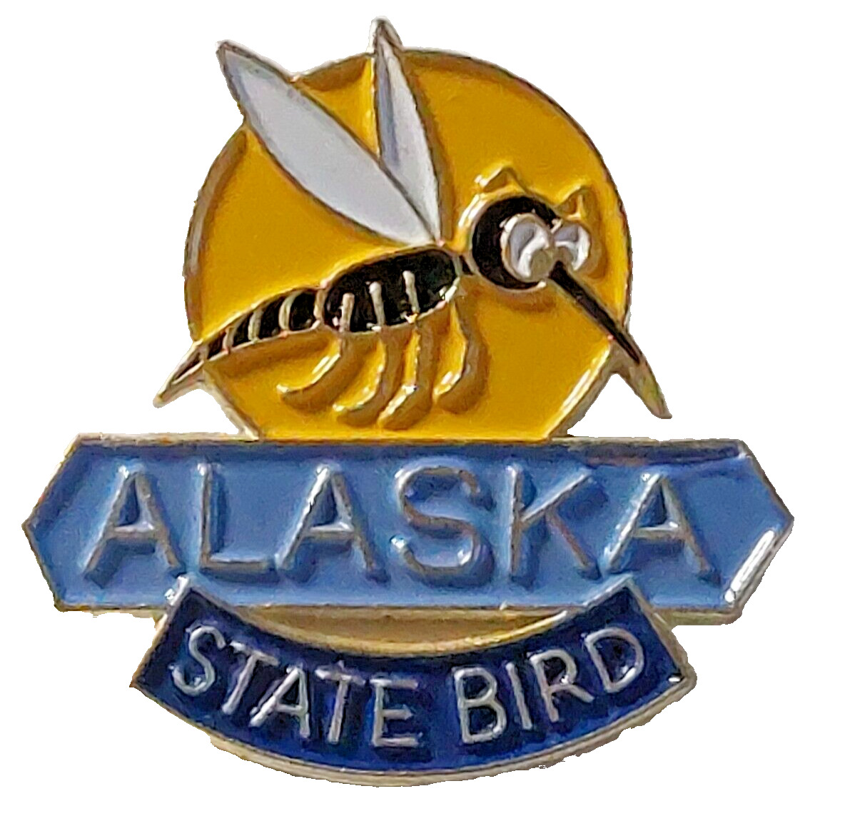 Alaska State Bird Mosquito Joke Lapel Pin