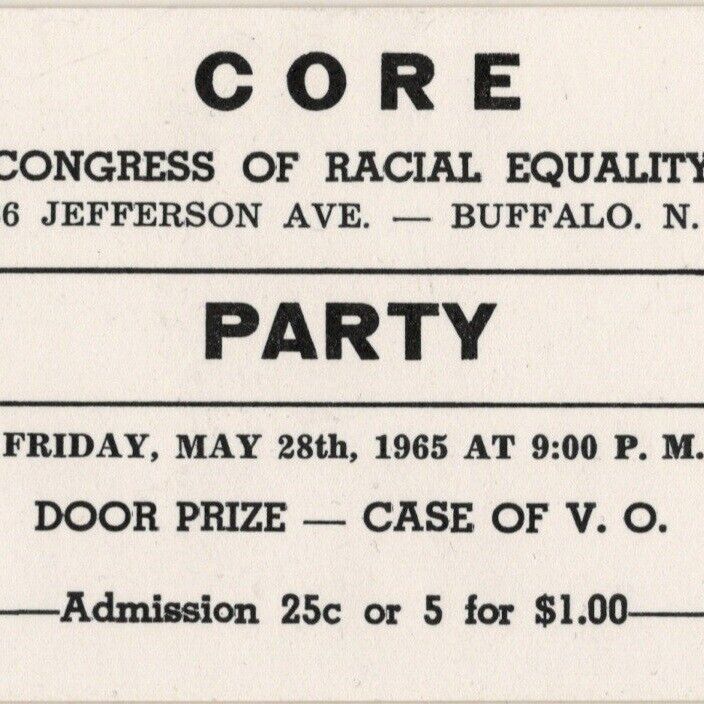 Vtg 1965 Buffalo Civil Rights Movement CORE Party NY Congress of Racial Equality