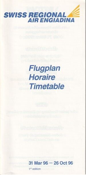 Air Engiadina timetable 1996/03/31