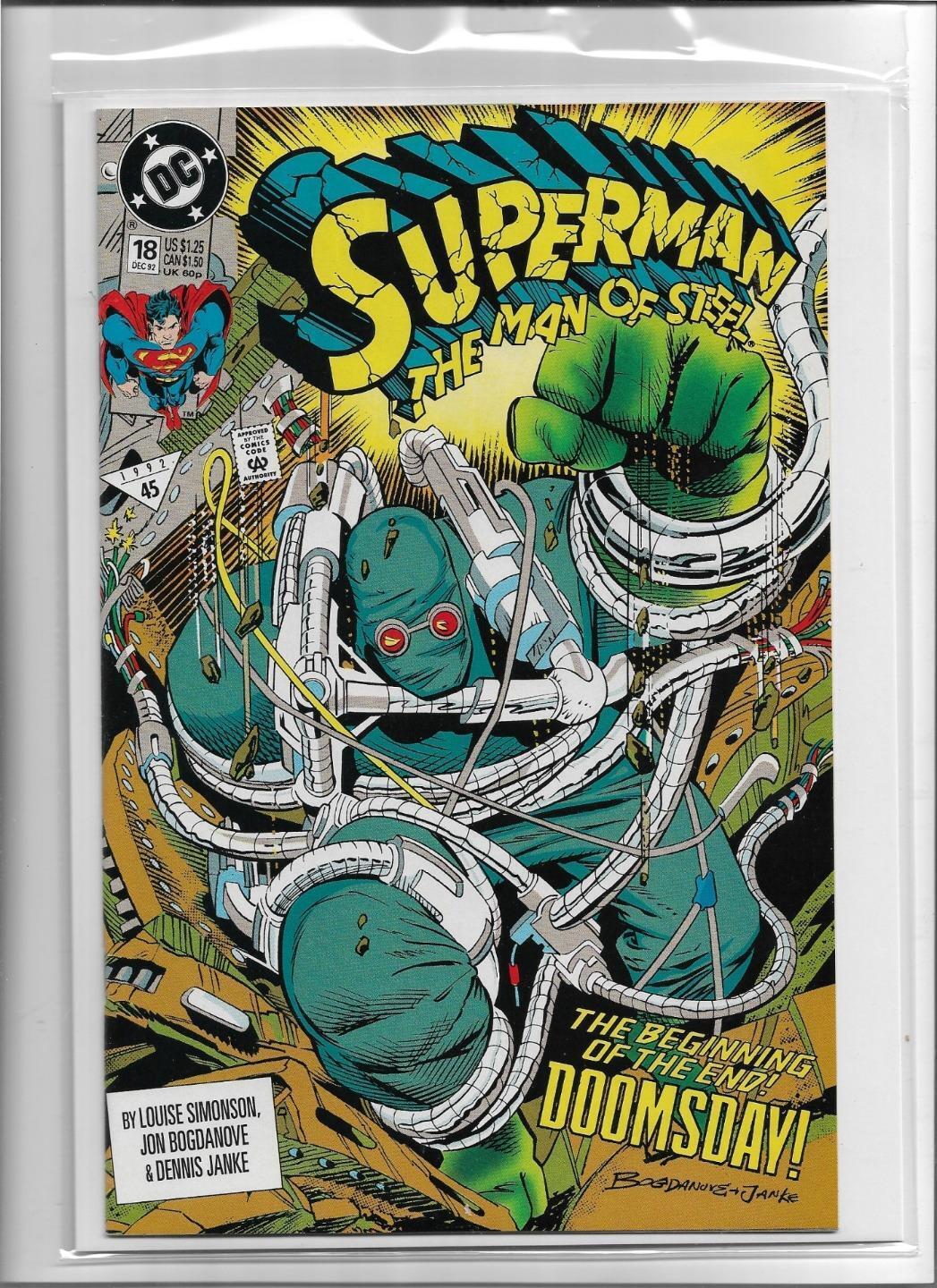SUPERMAN: THE MAN OF STEEL #18 1992 NEAR MINT 9.4 4644