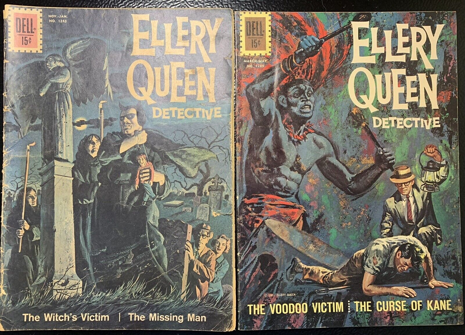 Ellery Queen Detective 1243 & 1289 Dell Comic 1962