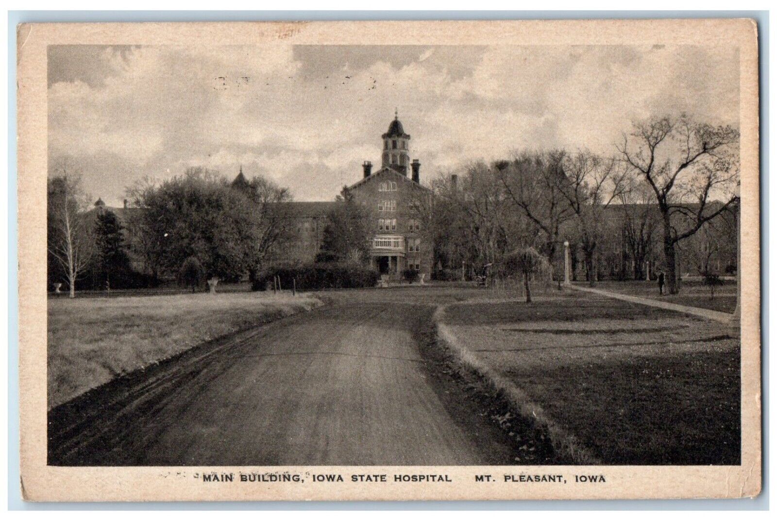 c1930's Main Building Iowa State Hospital Mt. Pleasant Iowa IA Vintage Postcard