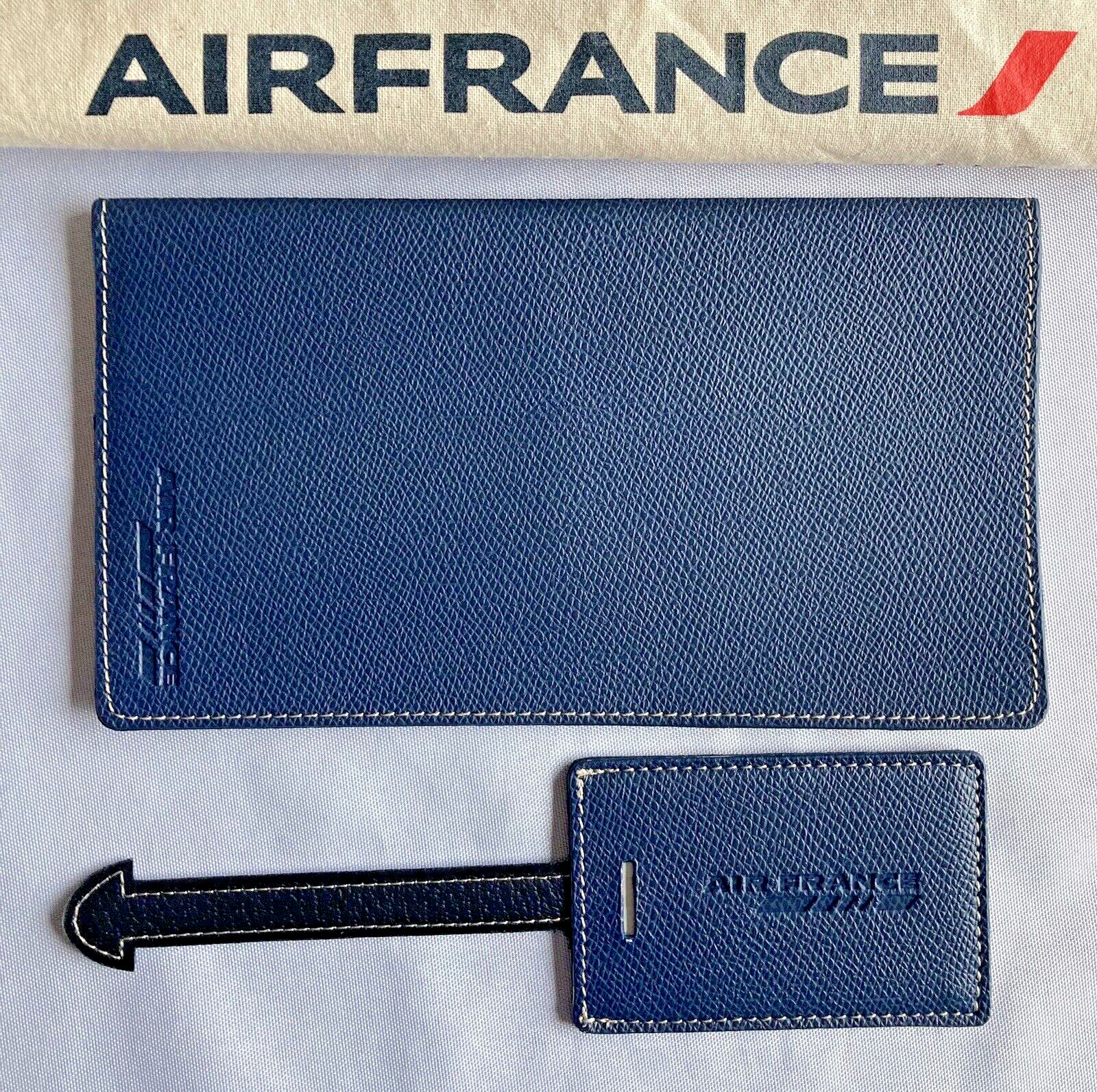 AIR FRANCE AIRPLANE LUGGAGE TAG and TICKET/PASSPORT HOLDER