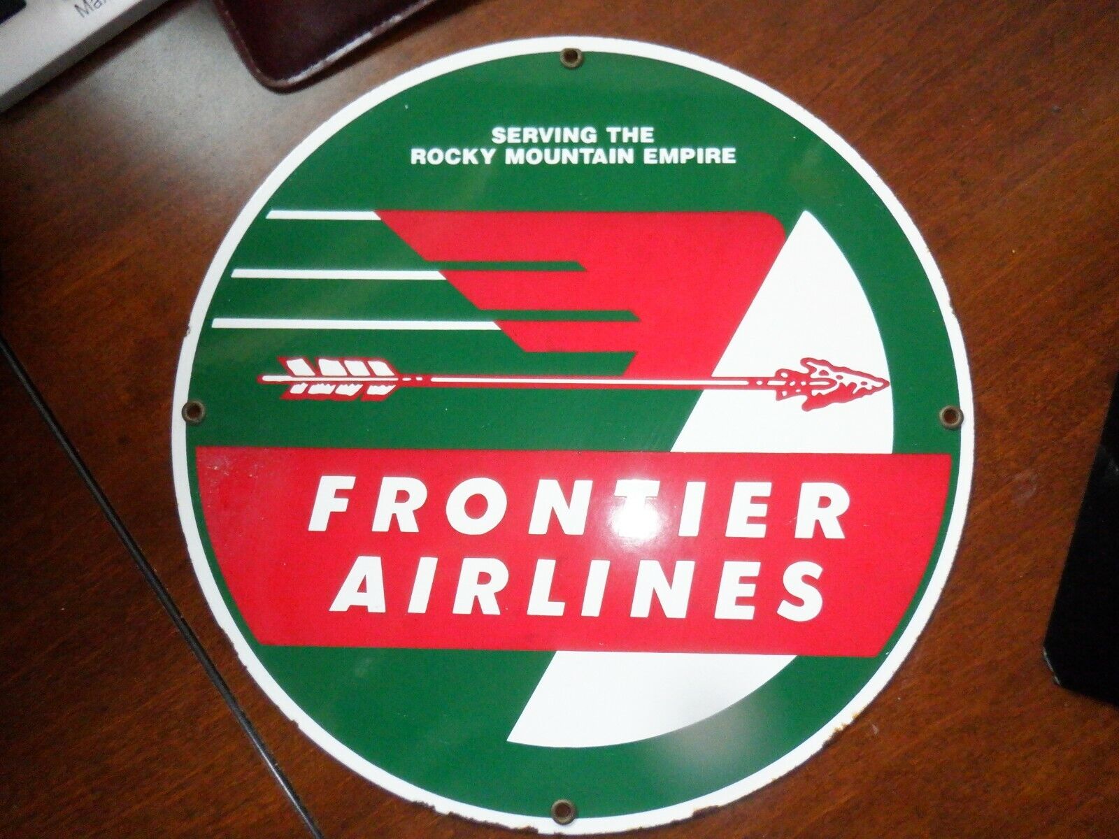 VINTAGE FRONTIER AIRLINES W/ INDIAN ARROW 11 1/4\