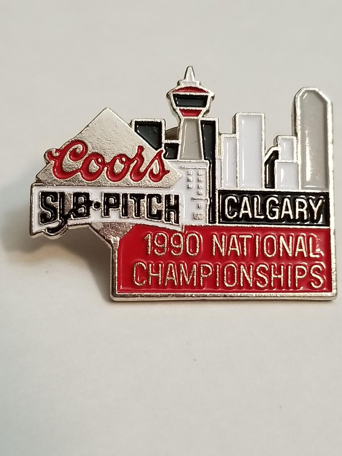 Coors Slow Pitch Calgary 1990 National Championships Softball Lapel Pin 4541