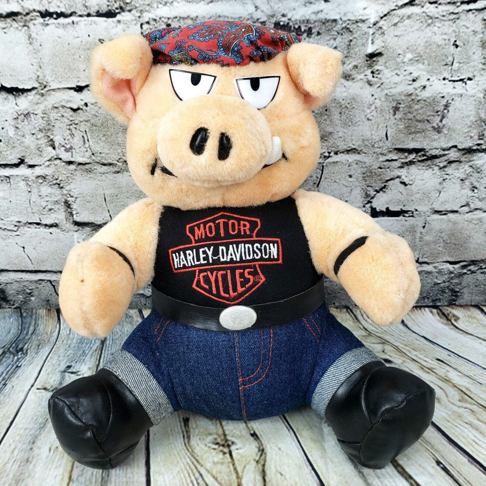 Harley-Davidson Motorcycle Plush Stuffed Animal Biker Pig Hog 11\