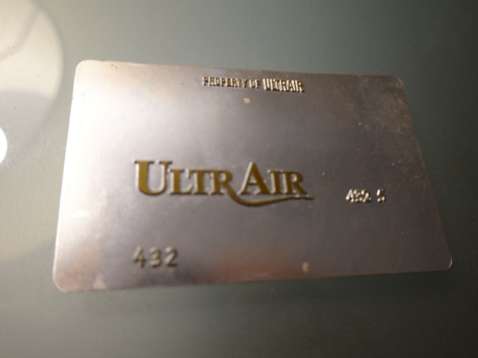 UltrAir Ticket Validation Plate - rarely offered