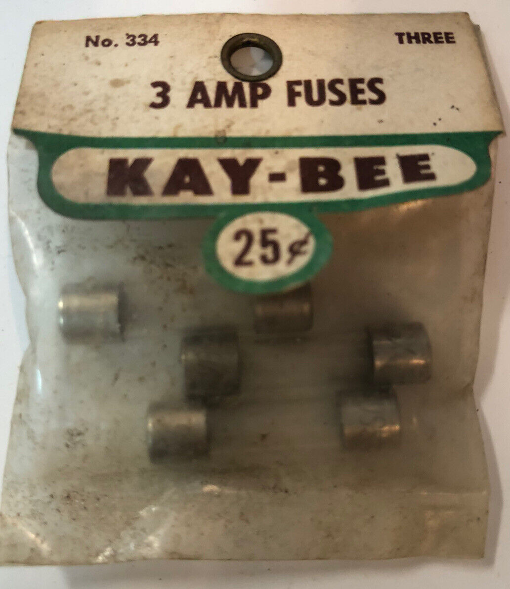 Kay-Bee 3 Amp Fuses Ho Scale Model Train Accessories