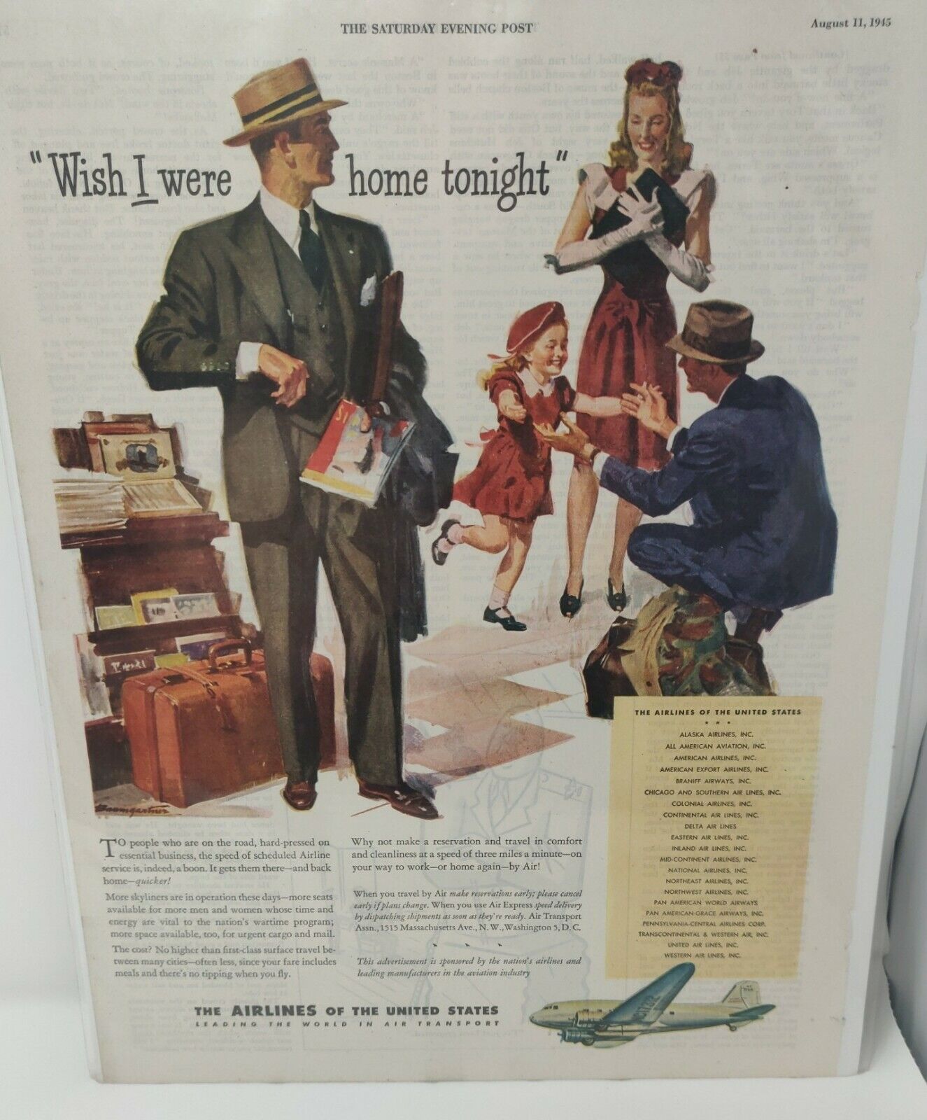 Vintage 1964 The Airlines Of The United States Advertisement Delta United AA