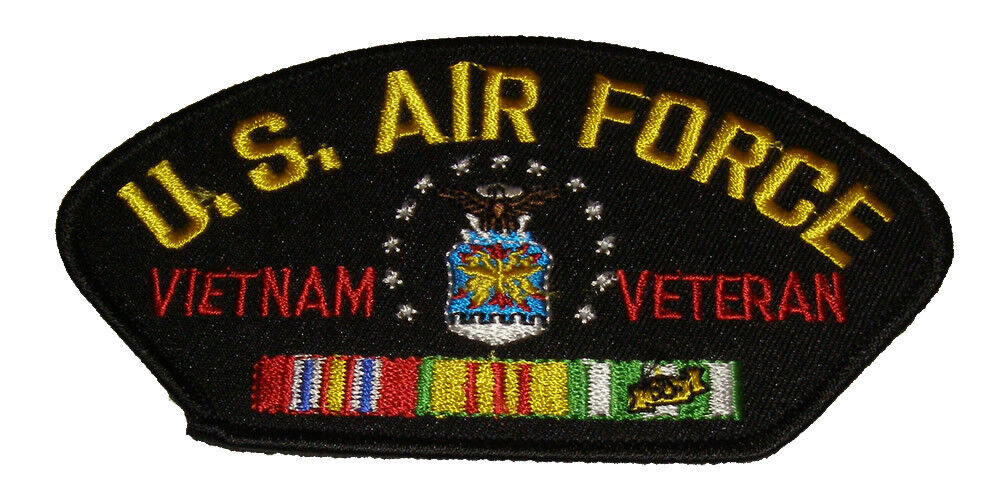 U S AIR FORCE VIETNAM VETERAN with SHIELD and RIBBONS PATCH - Veteran Business