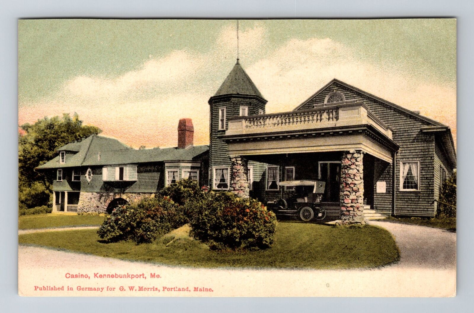 Kennebunkport ME-Maine, Casino, Exterior, Vintage Postcard