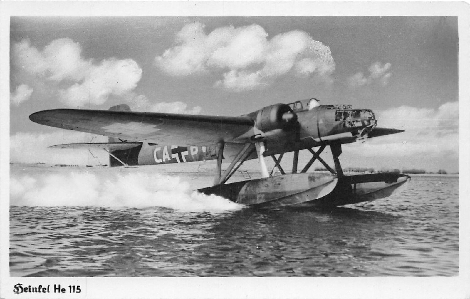J70/ Aviation RPPC Postcard c1940 Germany Float He115 Airplane 432