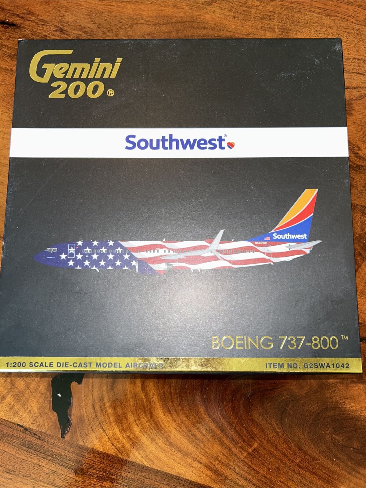 Boeing 737-800 Gemini200 Southwest American Flag 1:200