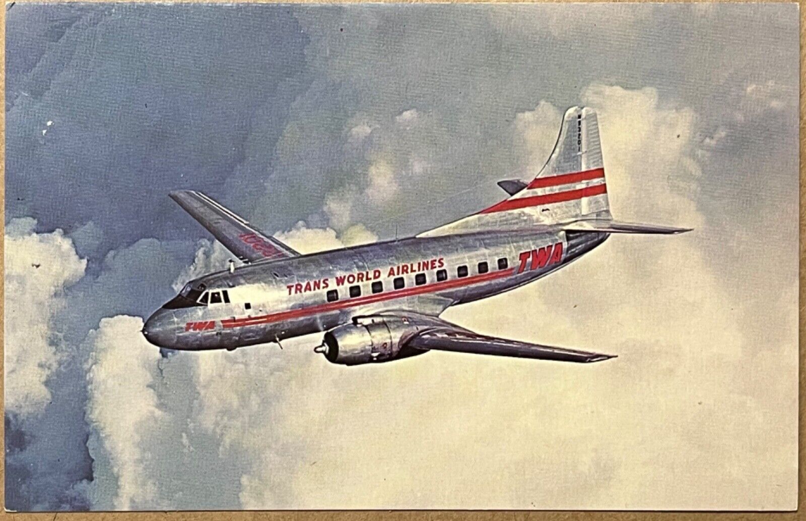 Trans World Airlines Martin 2-0-2A Aircraft Vintage Postcard c1950