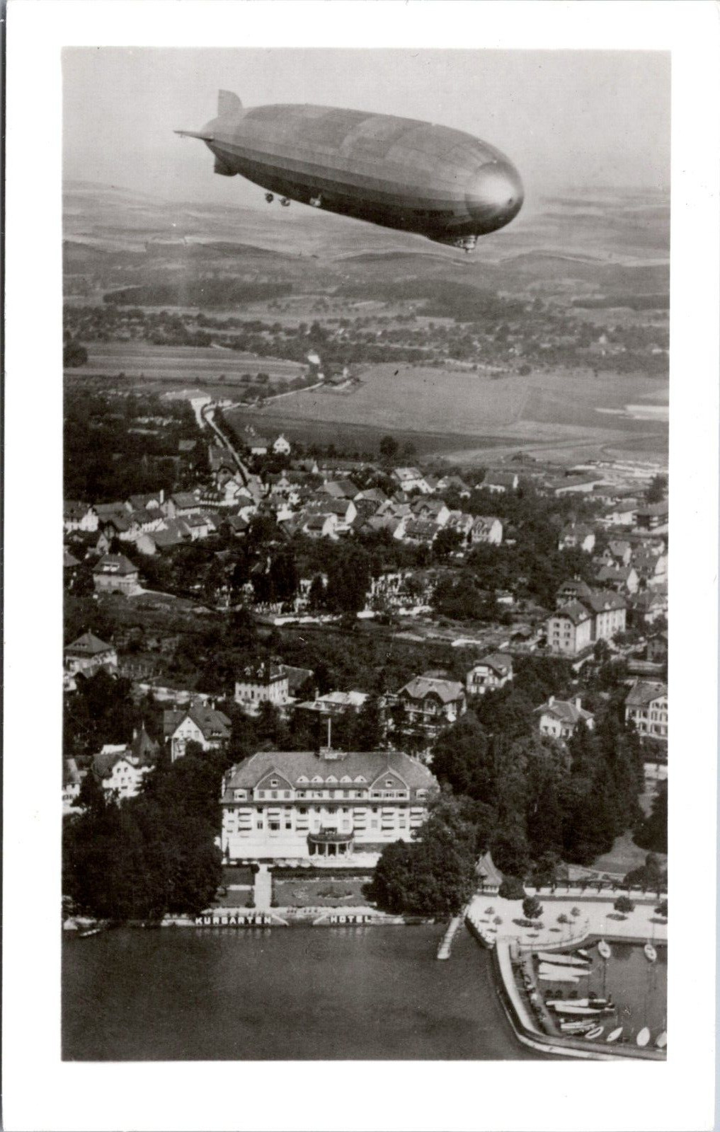 RPPC Graf Zeppelin LZ 127 over Friedrichshafen, Germany - Photo Postcard