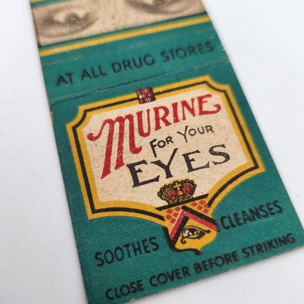 Vintage Matchcover Murine for your Eyes Advertising