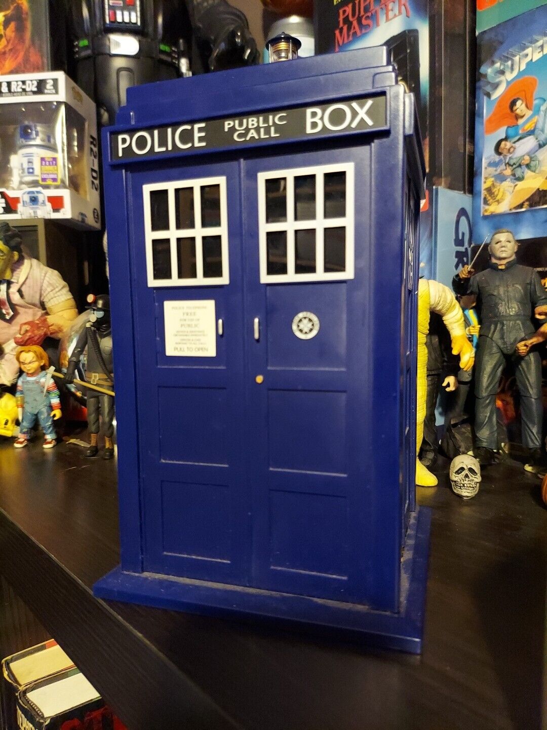 DR WHO Tardis desktop cookie container storage box w/ working sounds