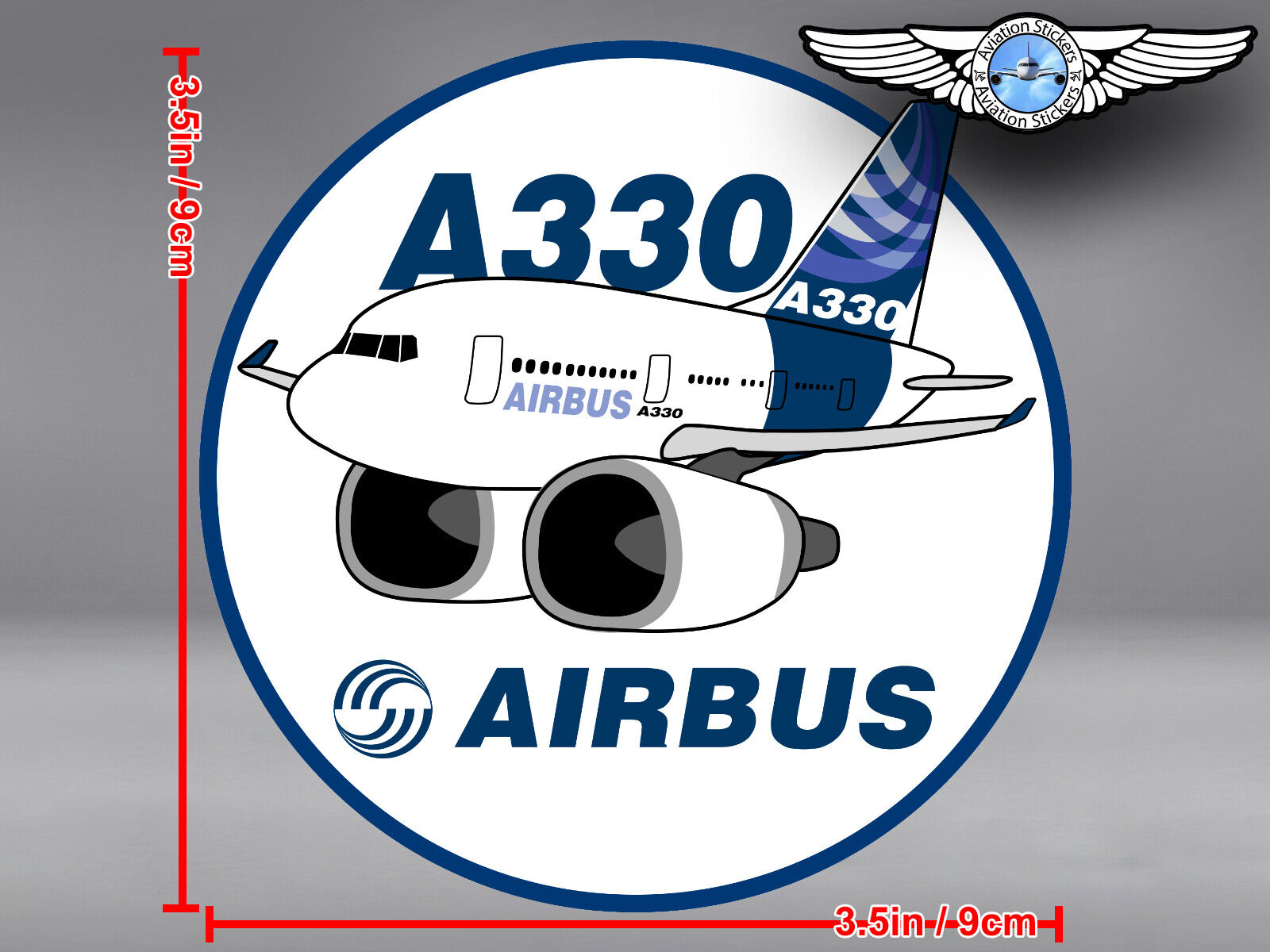 AIRBUS A330 A 330 PUDGY ROUND DECAL / STICKER