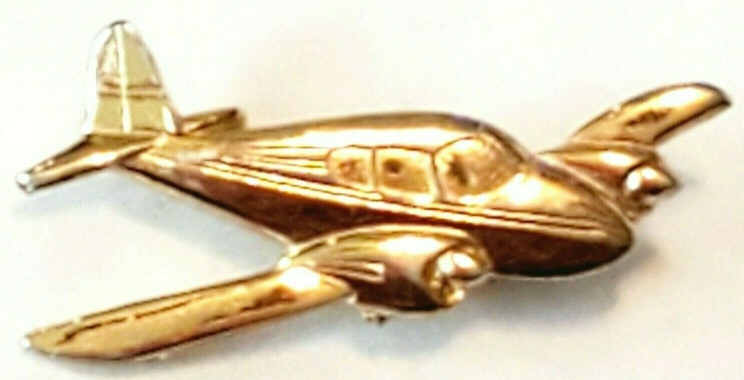 Vintage Jet  Airplane Gold Tone Pin