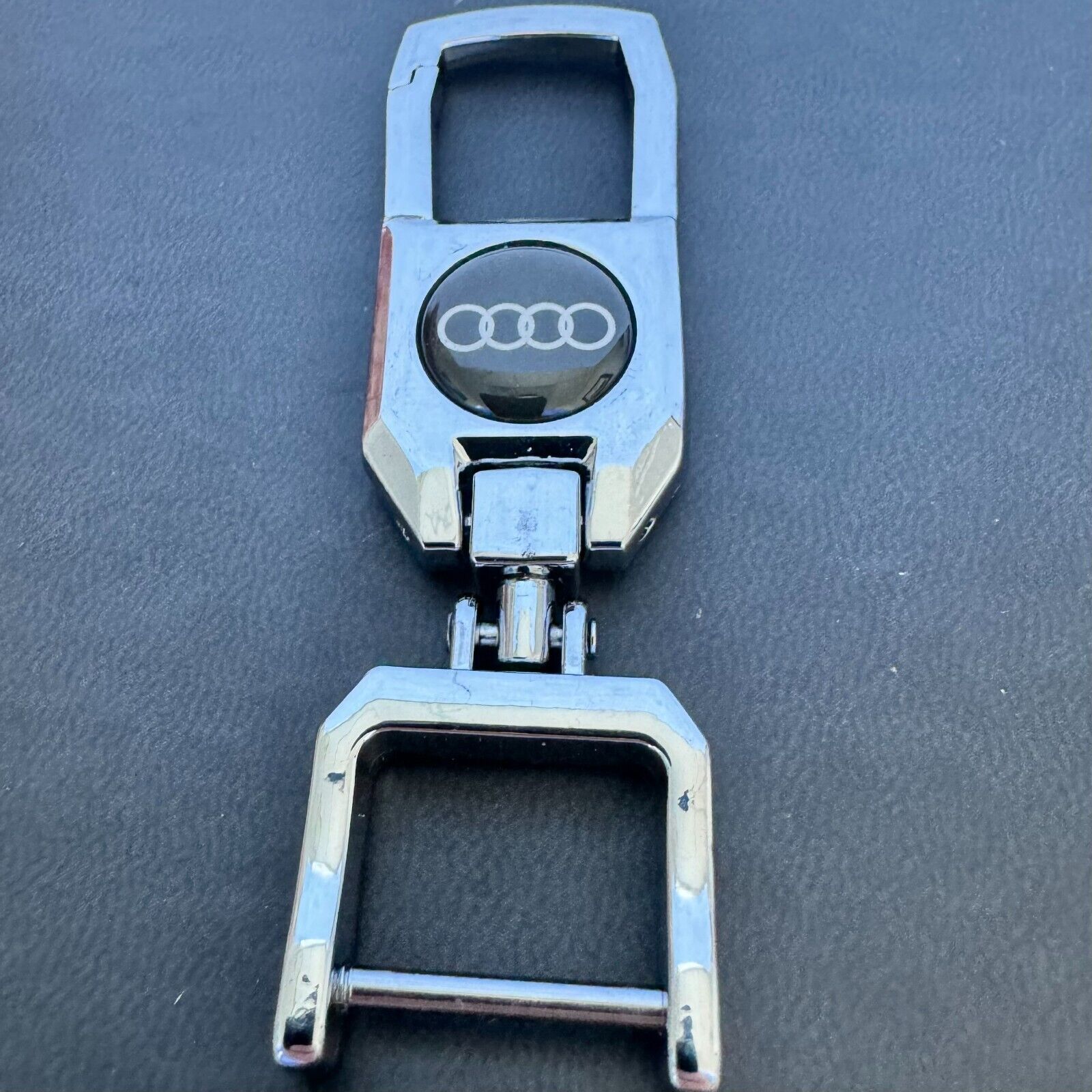 Audi Double-Ended Keychain, Carabiner on One End, Bolt on the Other 