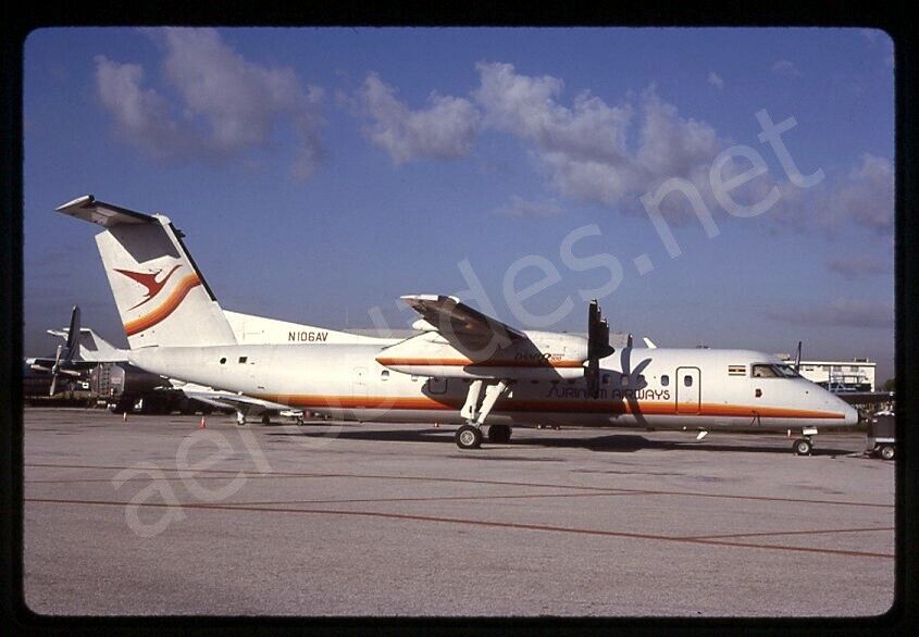 Surinam Airways De Havilland Canada DHC-8 N106AV Oct 97 Kodachrome Slide/Dia A2