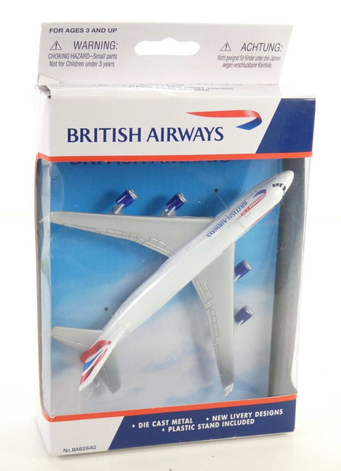 British Airways Boeing 747-400 Toy Commercial Airliner Official Boxed Stand