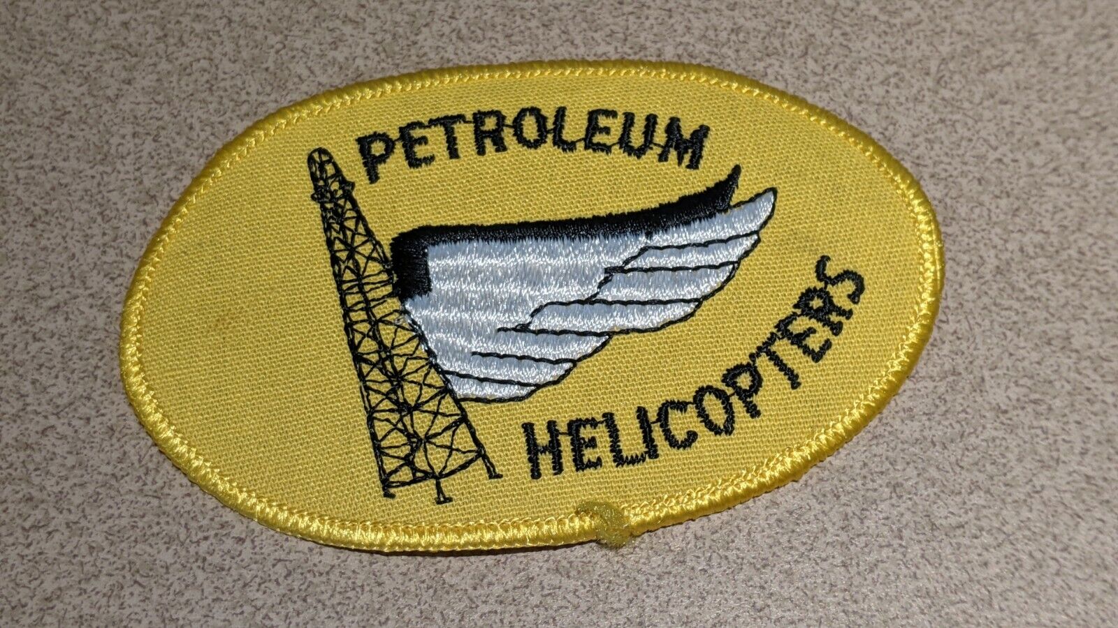 PETROLEUM HELICOPTERS - Embroidered Sew On PATCH Oil Gas Vintage Antique