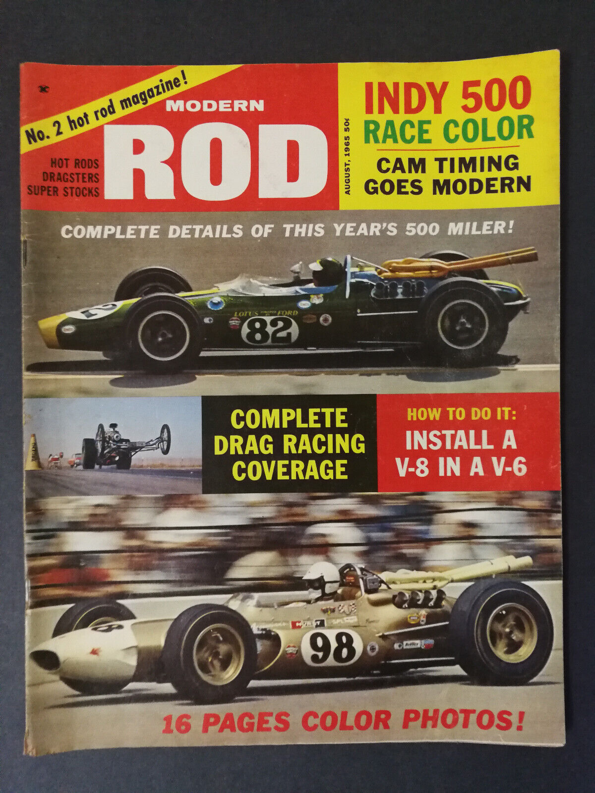 Modern Rod Magazine August 1965 Complete Drag Racing Coverage  Centerspread 1022