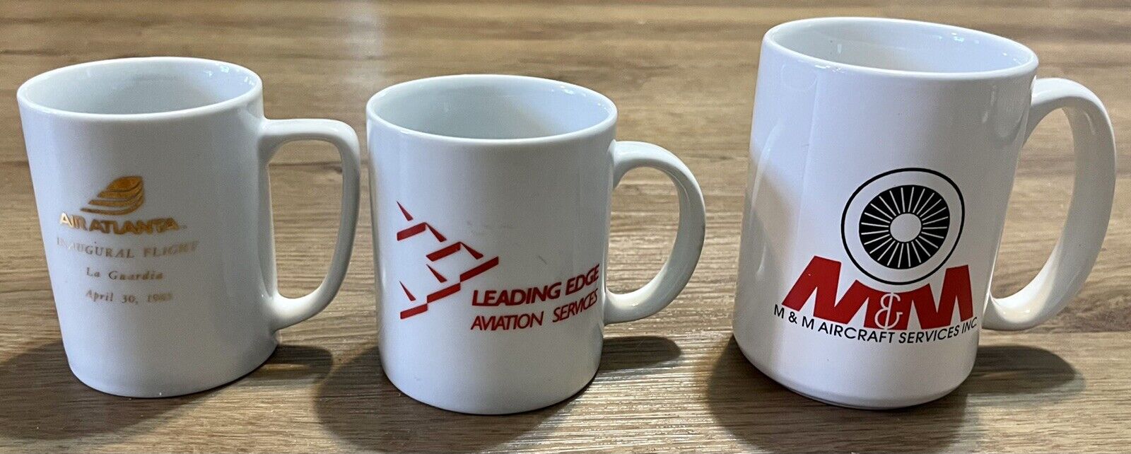 3 Air Atlanta Inaugural Flight Airline Coffee Cup Mug Leading Edge M&M Aviation