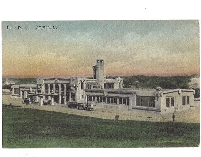c1910 Union Depot Joplin Missouri MO Albertype Osterloh Hand Colored Postcard