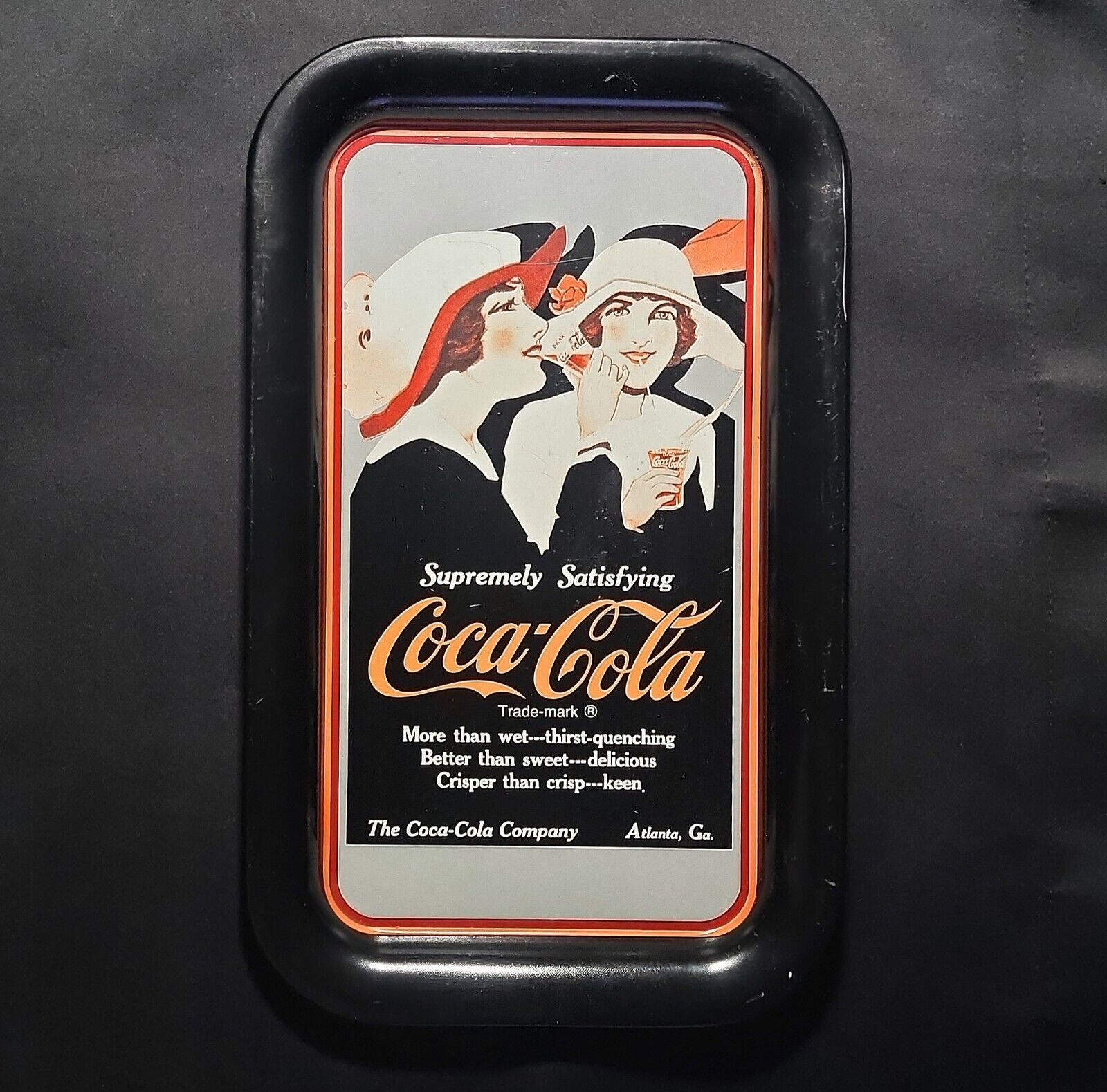 Vintage 1992 Coca-Cola Tray Metal Collectors Serving Tray Supremely Satisfying 