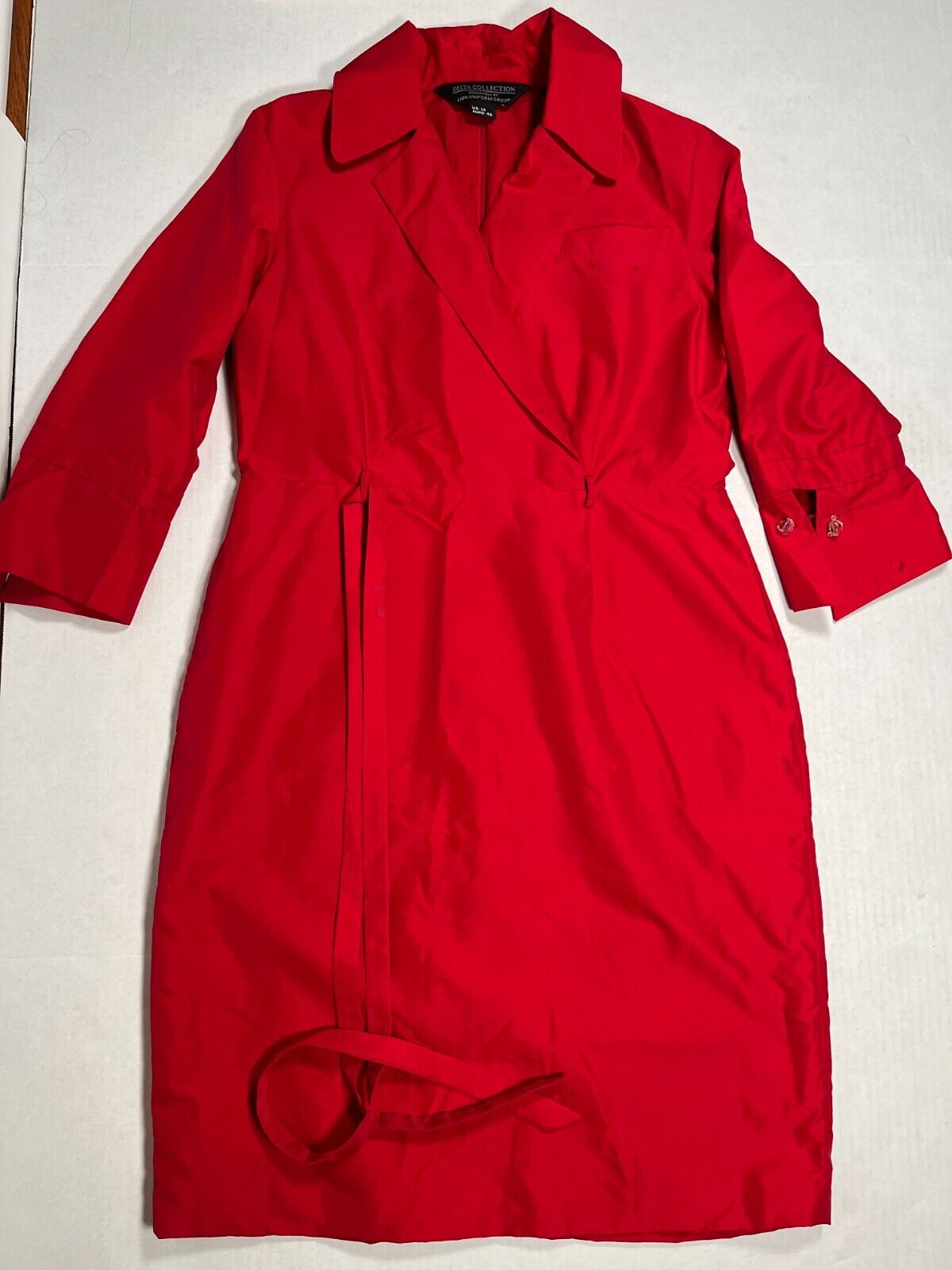 DELTA AIRLINES COLLECTION Uniform Flight Attendant Red Dress with Belt Size 14