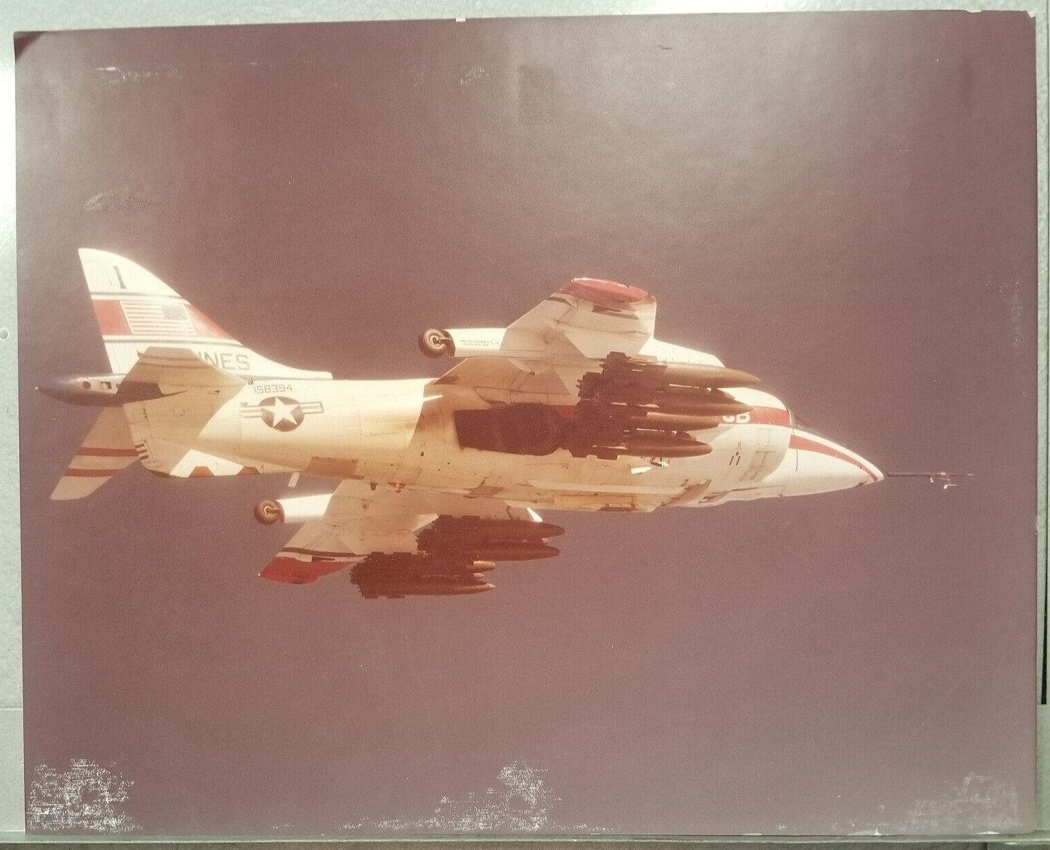 McDonnell Douglas YAV-8B Harrier II Underside In Flight Large Foam Board 1970s