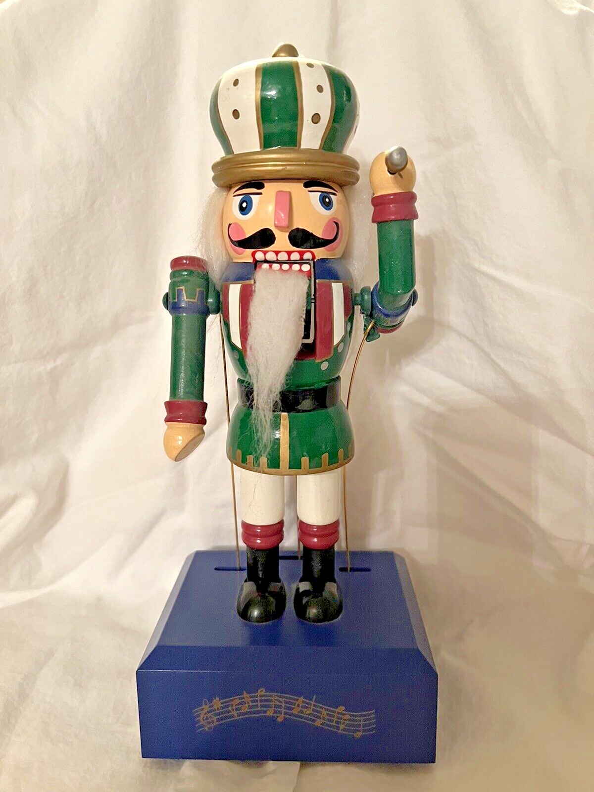 Vintage Nutcracker MOTION MUSICAL Wooden Wind-Up- Tested and Working