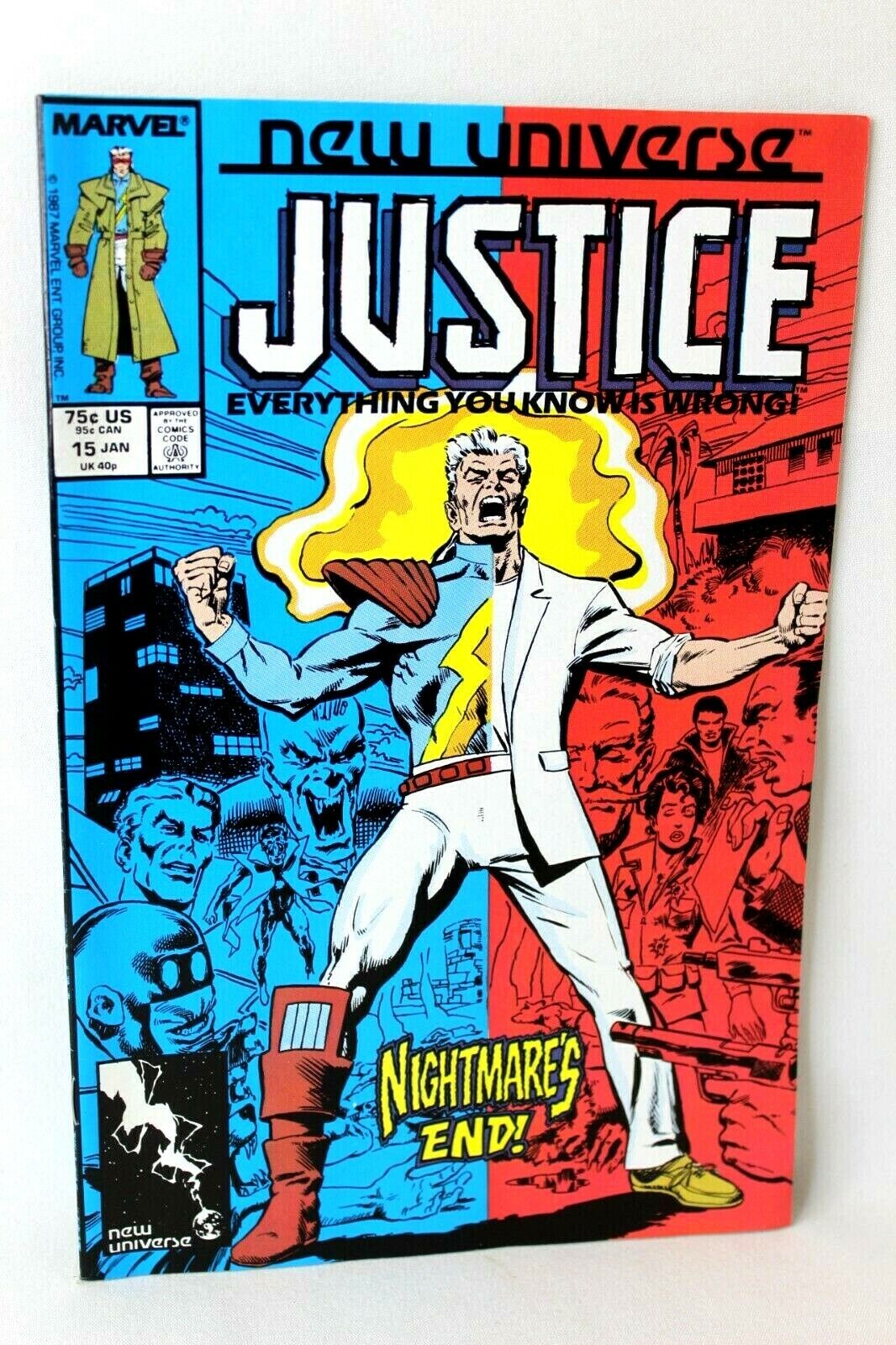 Justice #15 Nightmare\'s End 1988 New Universe Marvel Comics F-