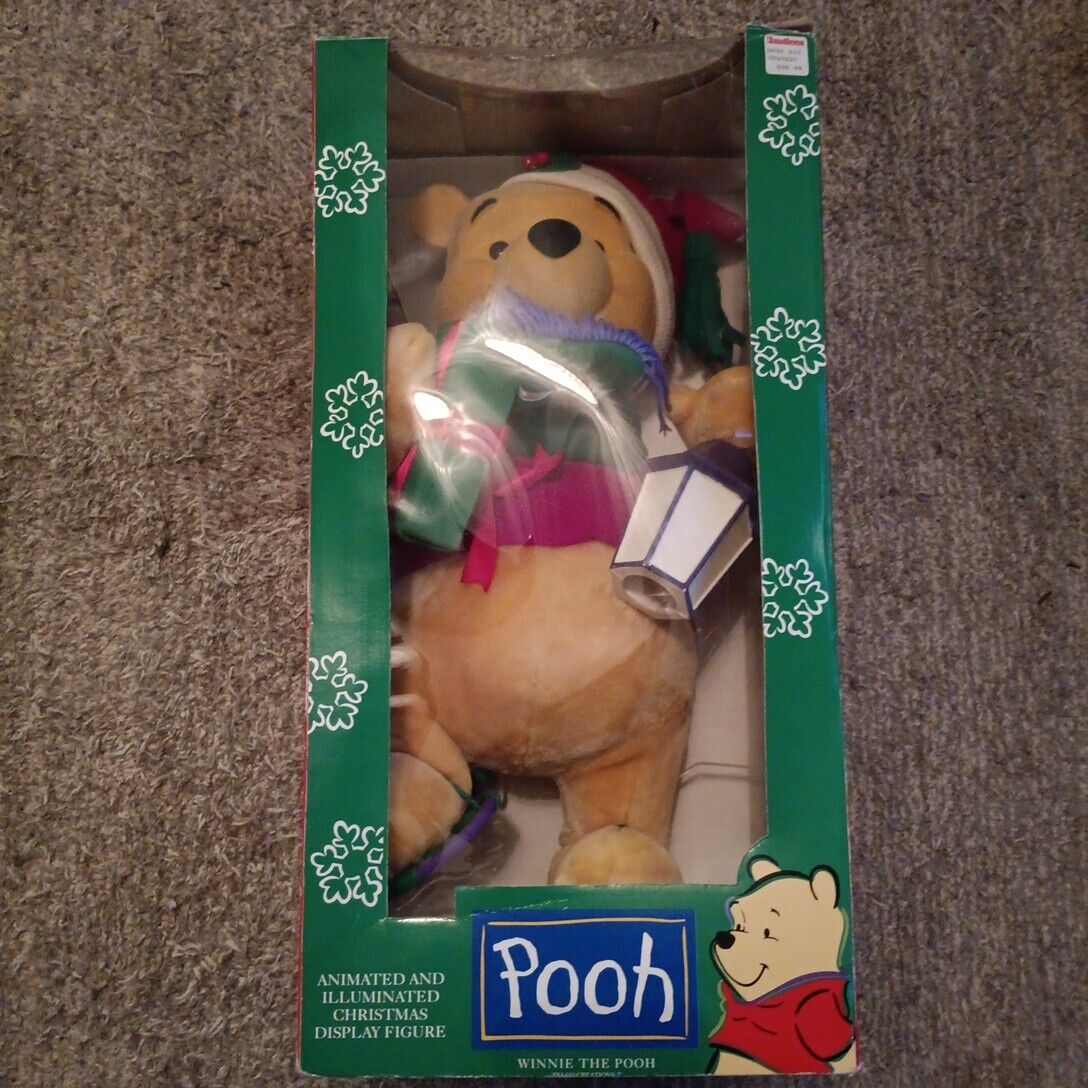 1996 Telco Disney Winnie The Pooh Animated Christmas Display Figure Vintage Rare