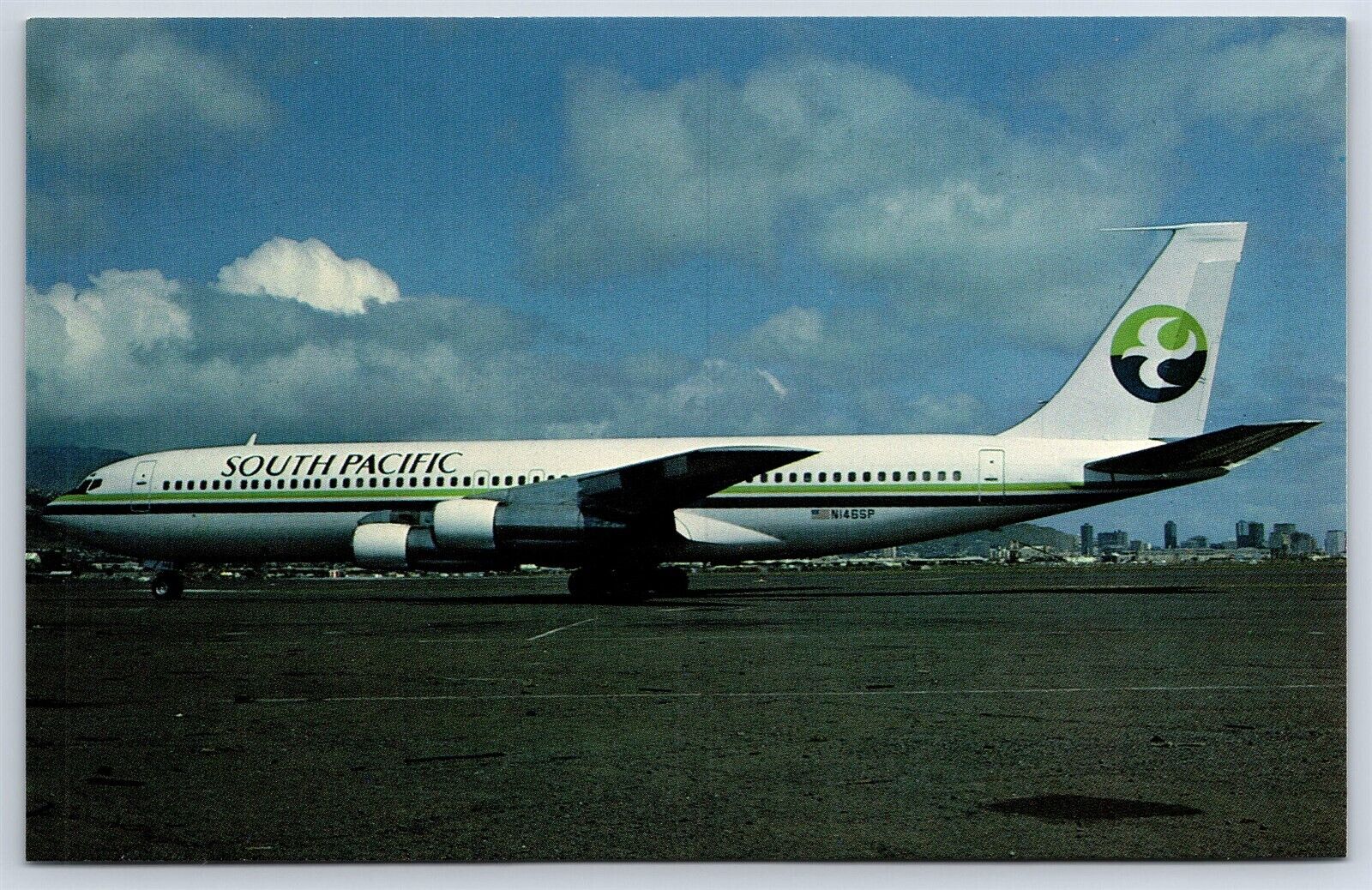 Airplane Postcard South Pacific Airlines Boeing 707-321c DC2
