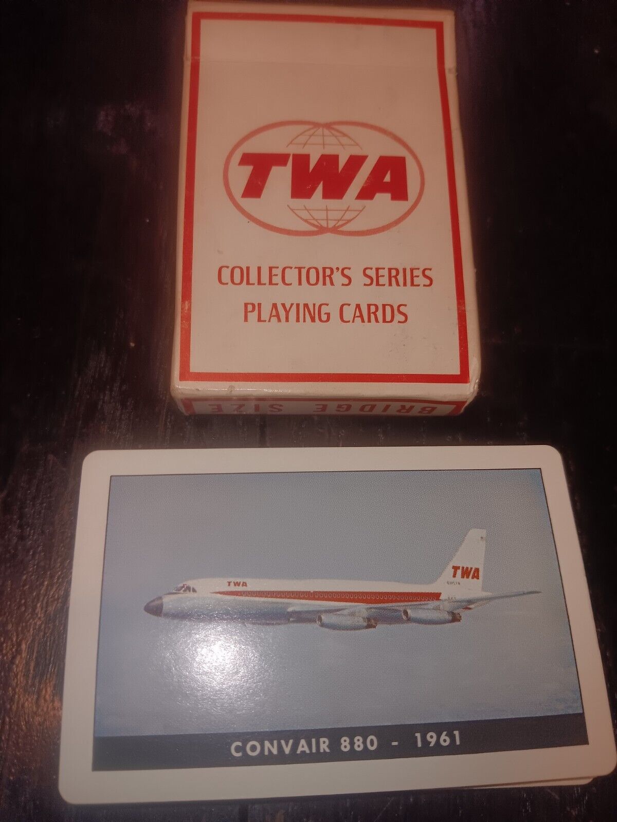 TWA Airlines Collectors Series Playing Cards Convair 880 Airplane 1961  (CL9)